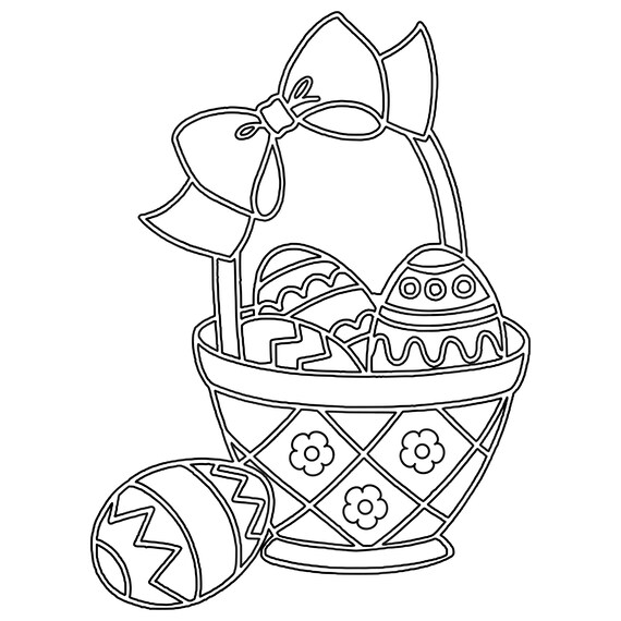 Easter Basket Coloring Page