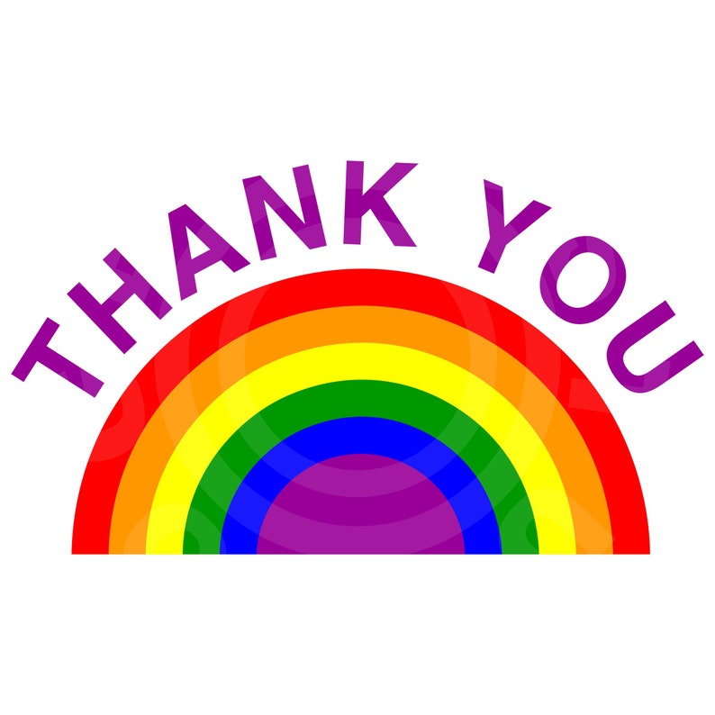 Rainbow Coloring Page Thank You Rainbow Colouring in | Etsy