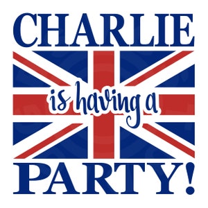 King Charles Coronation 2023 Union Jack UK Flag Red White and Blue Cut File, SVG Imprimable pour chemise, anniversaire, artisanat, garden party, bruant