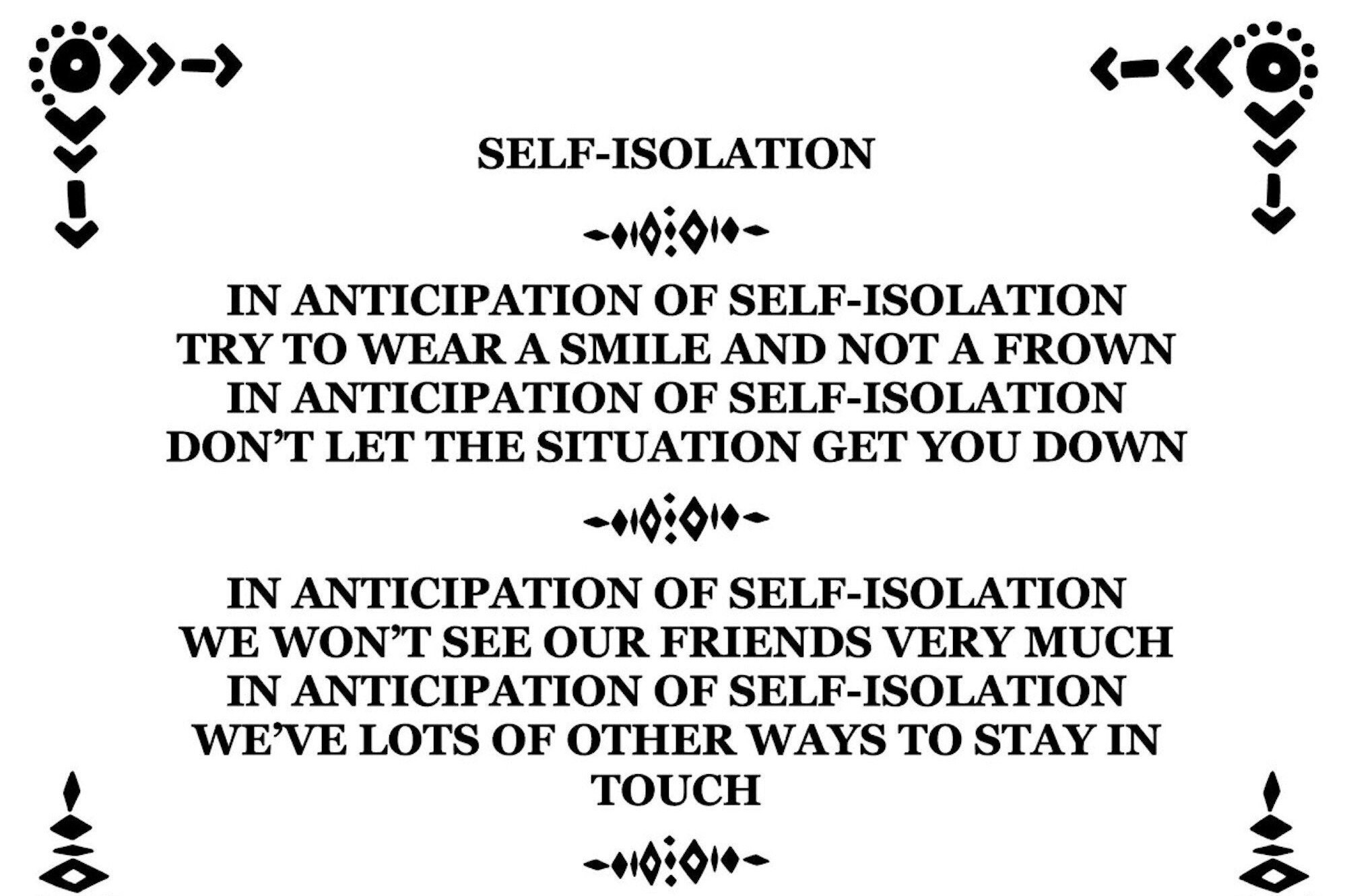 Isolation Poem Poem for the Global Population Printable Etsy UK