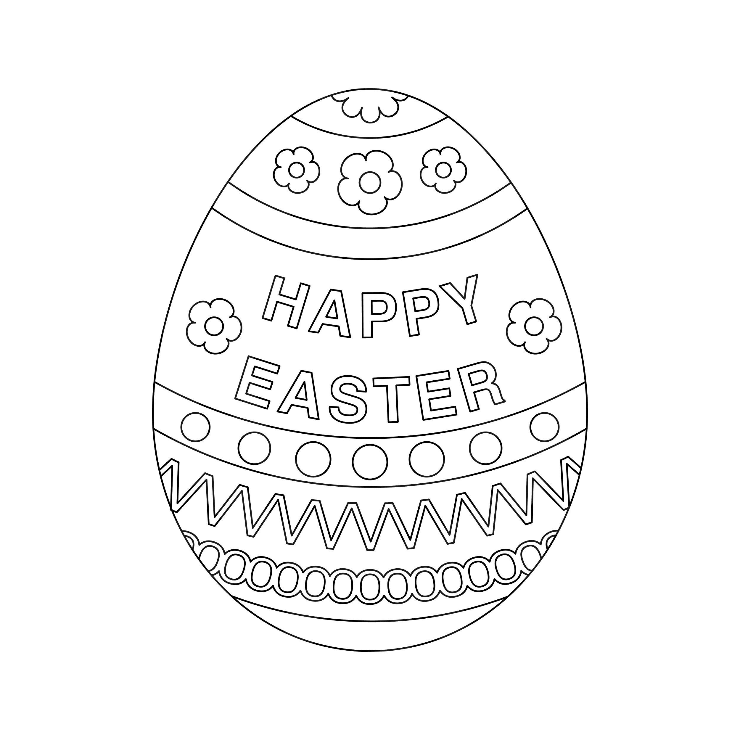 Easter Egg Coloring Page Easter Egg Colouring in Pageeaster - Etsy