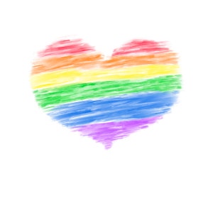 Rainbow Heart Painted Effect Printable Digital File PNG PDF JPEG For Crafting Sublimation Printing T-shirts Cards Gifts Crafts