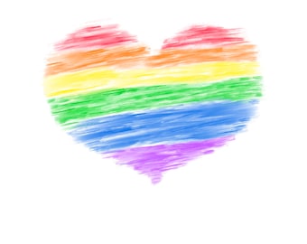 Rainbow Heart Printable: Painted Effect Digital File (PNG, PDF, JPEG)
