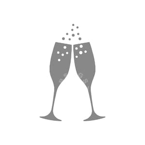 Flautas de Champán SVG. Bubbly Prosecco Gafas imprimible sin formato