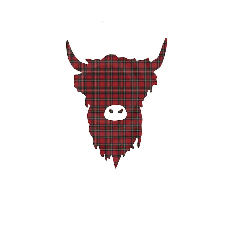 Tartan Scottish Highland Cow SVG Cut File Royal Stewart | Etsy