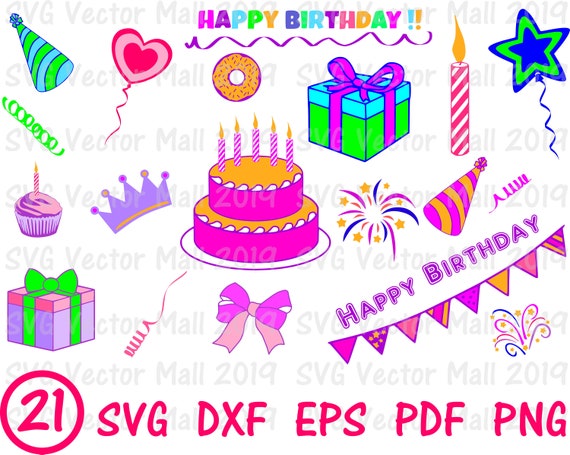 Download Birthday Vector Svg Clipart Party Svg Birthday Printable Etsy
