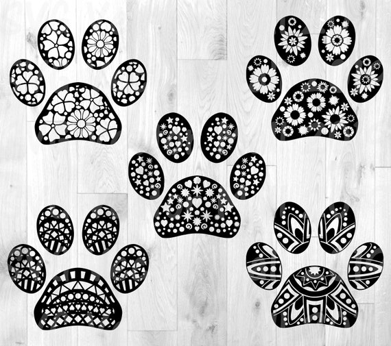 Download Paws SVG clipart paw prints paw patterns animal paw | Etsy