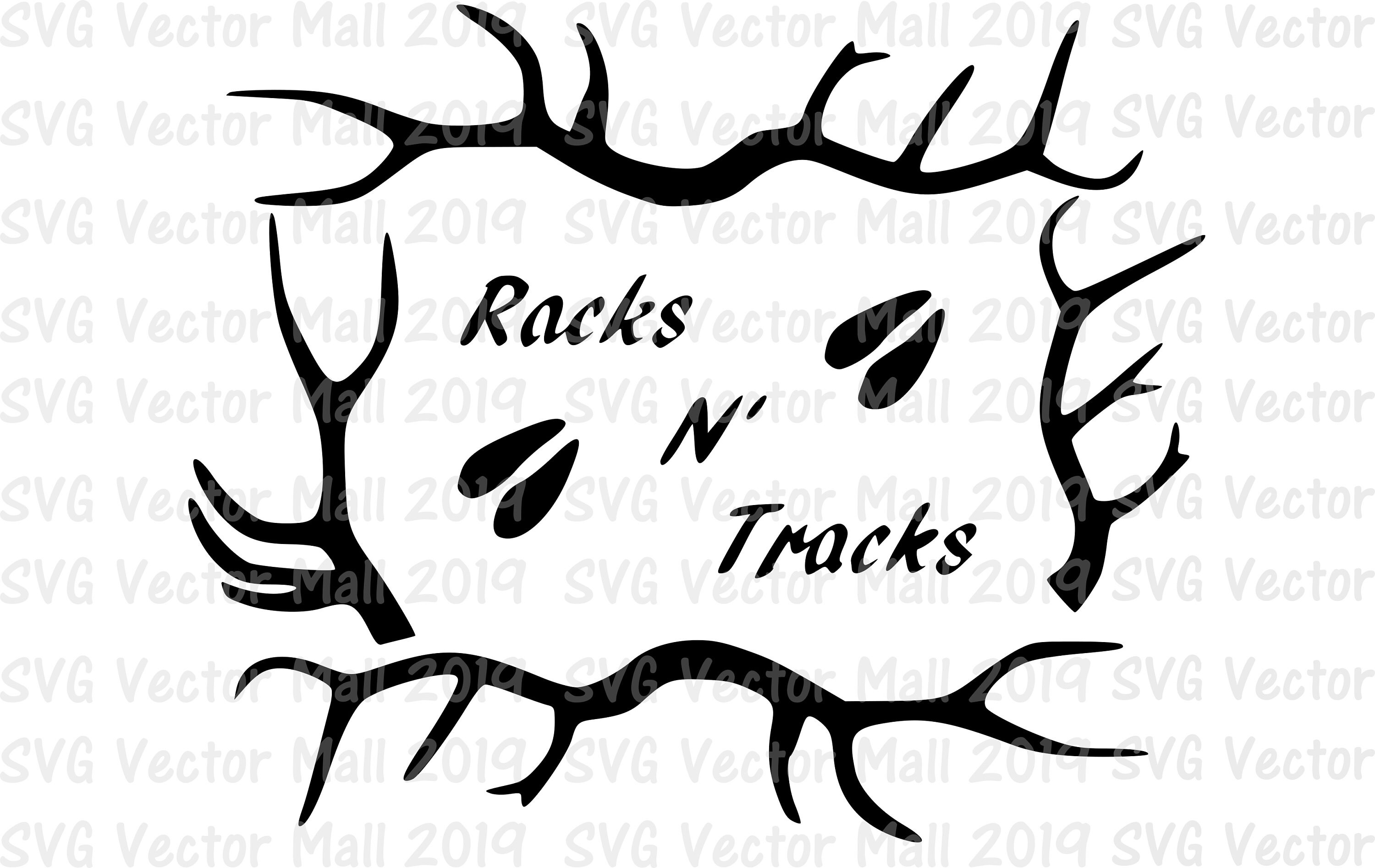 Racks, Tracks, Deer, Antlers, Deer Tracks, Deer SVG, Digital Download