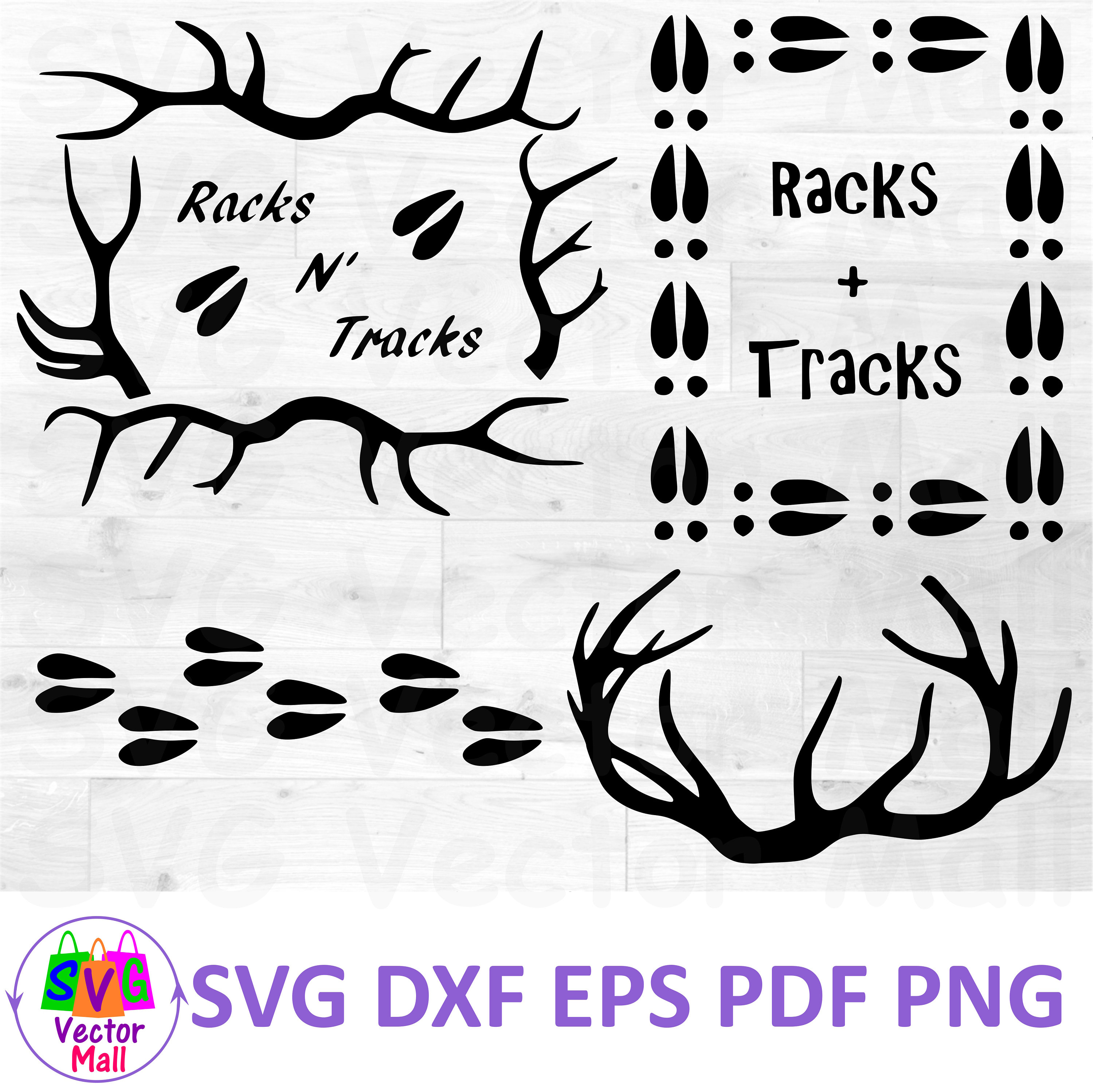 Racks, Tracks, Deer, Antlers, Deer Tracks, Deer SVG, Digital Download ...