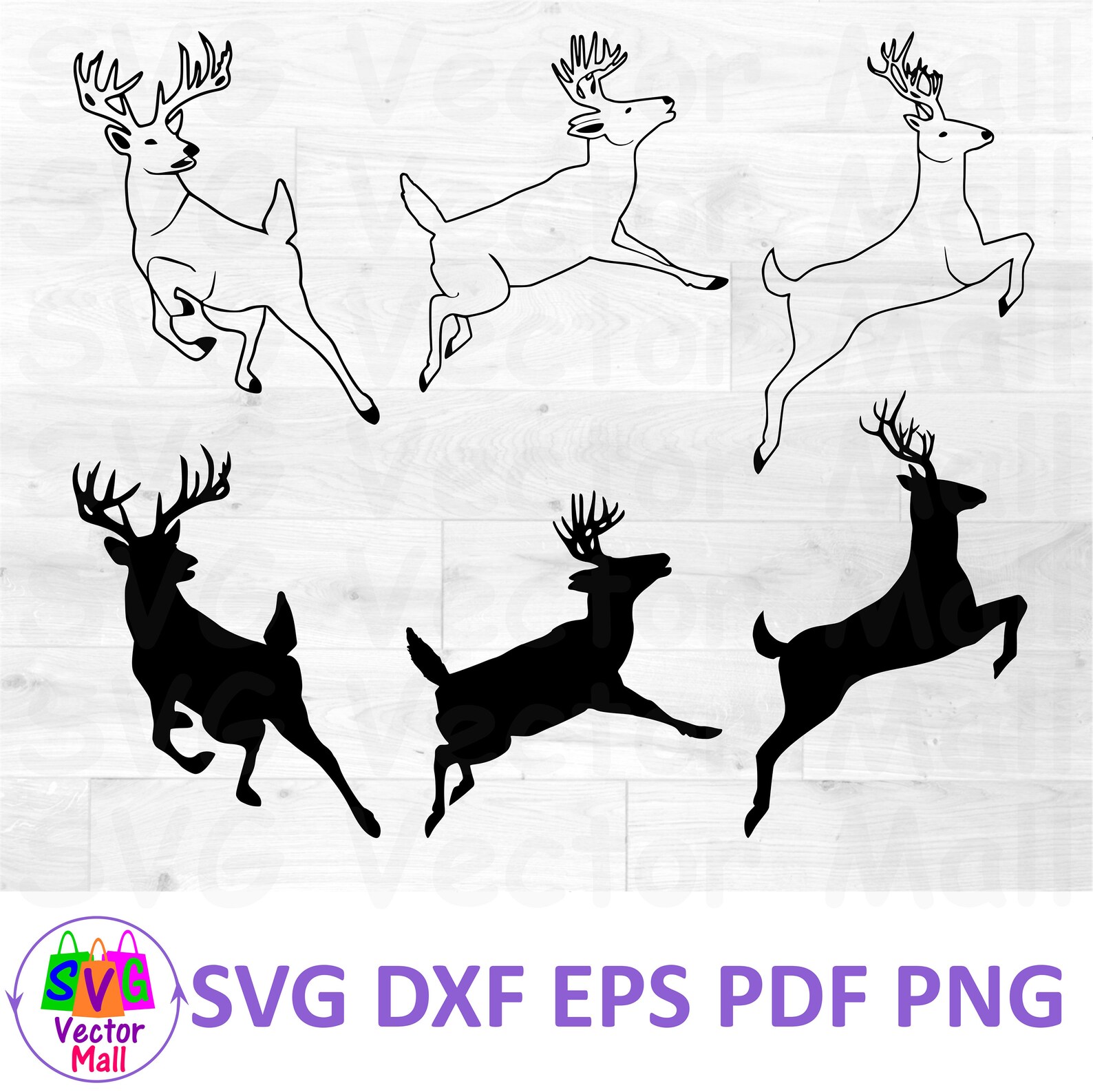 Jumping Deer SVG Buck SVG Stag Clipart Leaping Deer SVG Etsy Canada