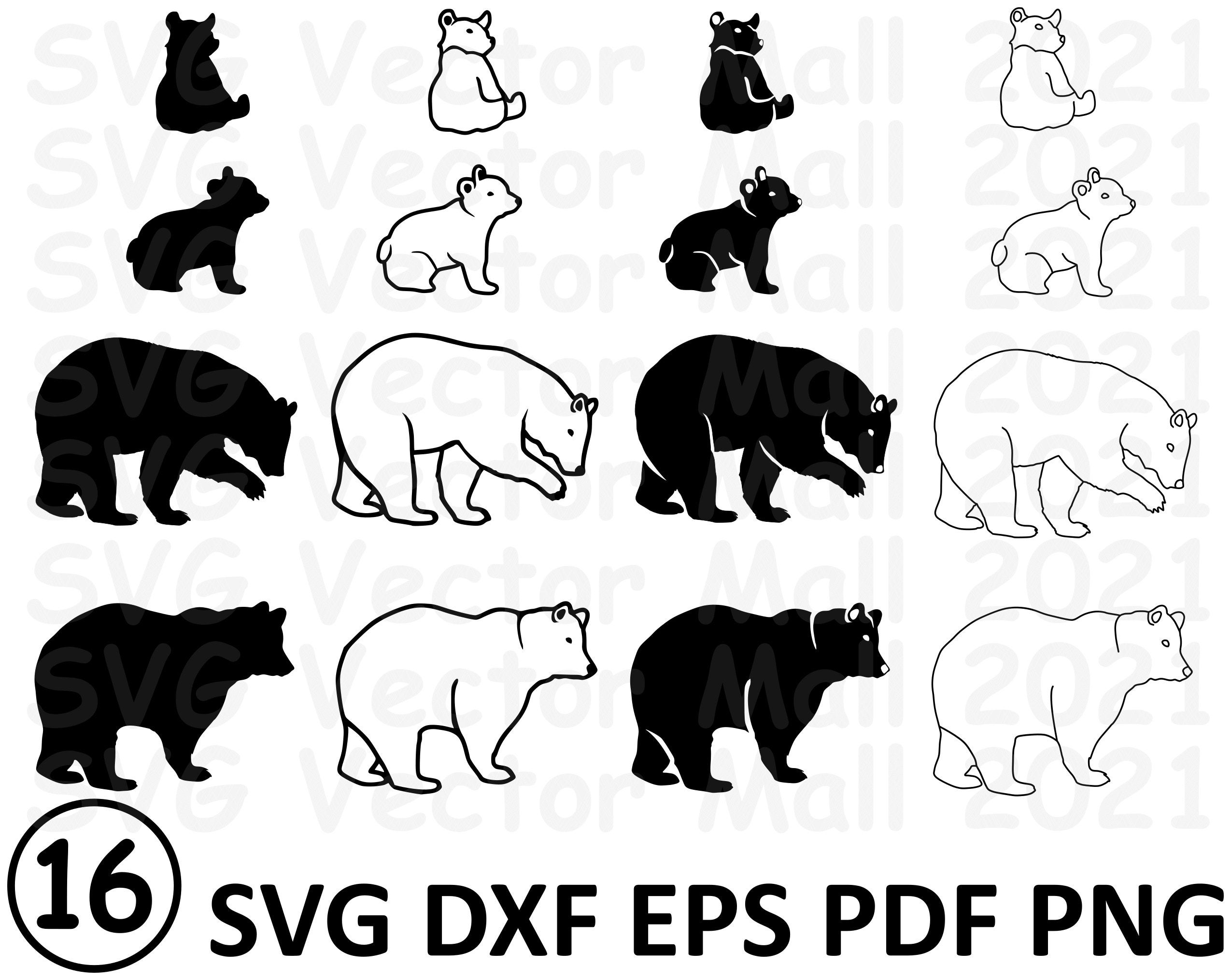 Download Bear Svg Bear Cub Svg Clip Art Baby Bear Clipart Bear Etsy