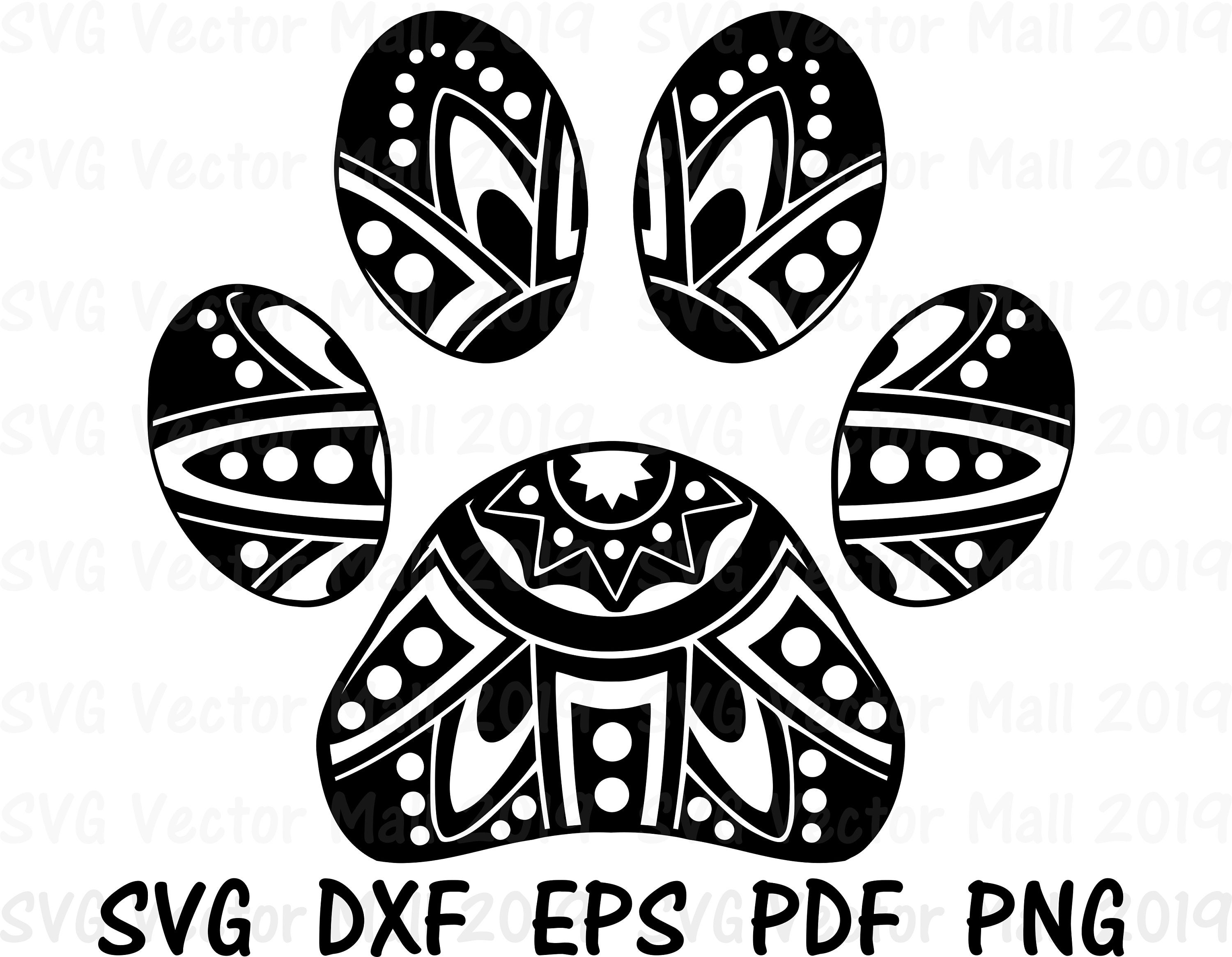 1961+ Dog Paw Mandala Svg - SVG,PNG,EPS & DXF File Include