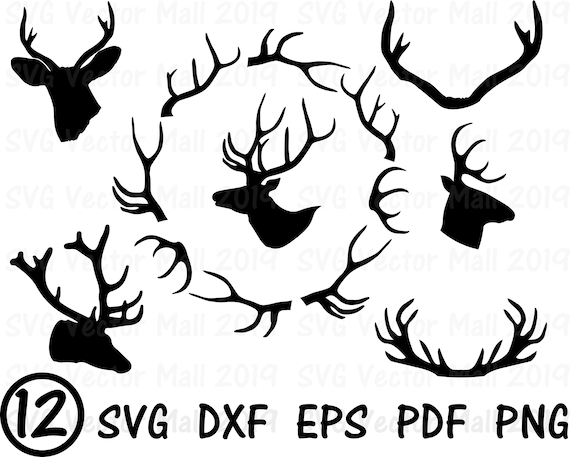 Download Deer Antlers Svg Deer Svg Hunting Svg Deer Clipart Antler Etsy