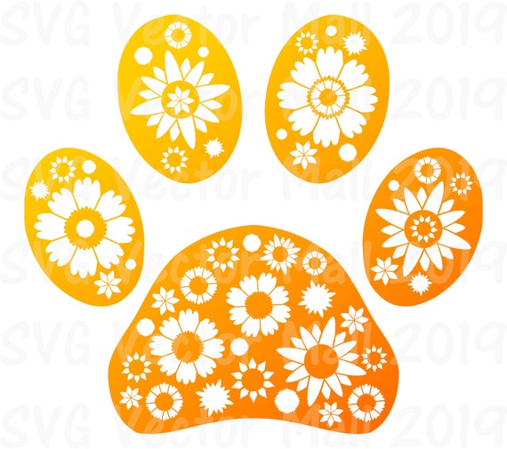Download Daisy Paw Svg Dog Paw Svg Floral Clipart Daisy Paw Daisy Etsy
