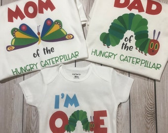 Hungry Caterpillar First Birthday Shirts: Matching Family Party