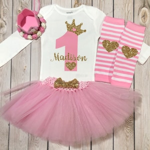 Tenue de princesse pour le premier anniversaire : ensemble de brisures de gâteaux faits main
