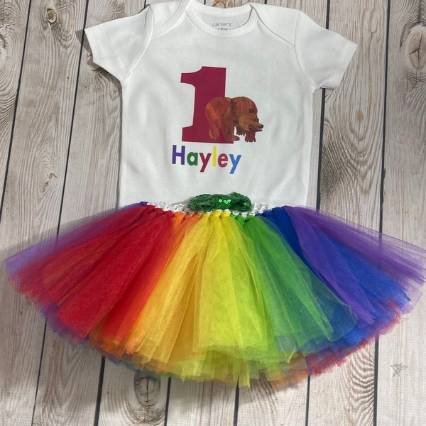 Hungry Caterpillar birthday outfit, hungry caterpillar first birthday, 1st birthday hungry caterpillar, hungry caterpillar girl rainbow tutu
