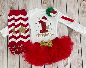 First Christmas outfit girl, newborn Christmas outfit, my first Christmas outfit, newborn 1st Christmas, baby girl Christmas tutu
