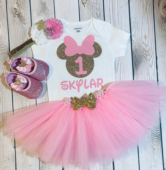 First Birthday Outfit Girl Minnie Mouse 1st Birthday Outfit - Etsy