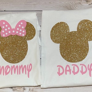 Minnie Mouse mommy and daddy shirts, Minnie Mouse matching family shirts, Minnie Mouse party, Minnie Mouse party, Minnie Mouse birthday