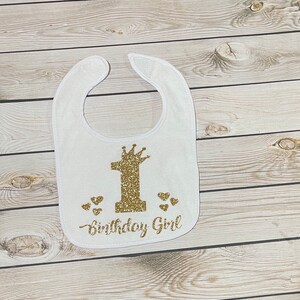 Babero de primer cumpleaños, babero de 1er cumpleaños, traje de niña bebé, niña de traje de primer cumpleaños, niña de babero de 1er cumpleaños, niña de primer cumpleaños