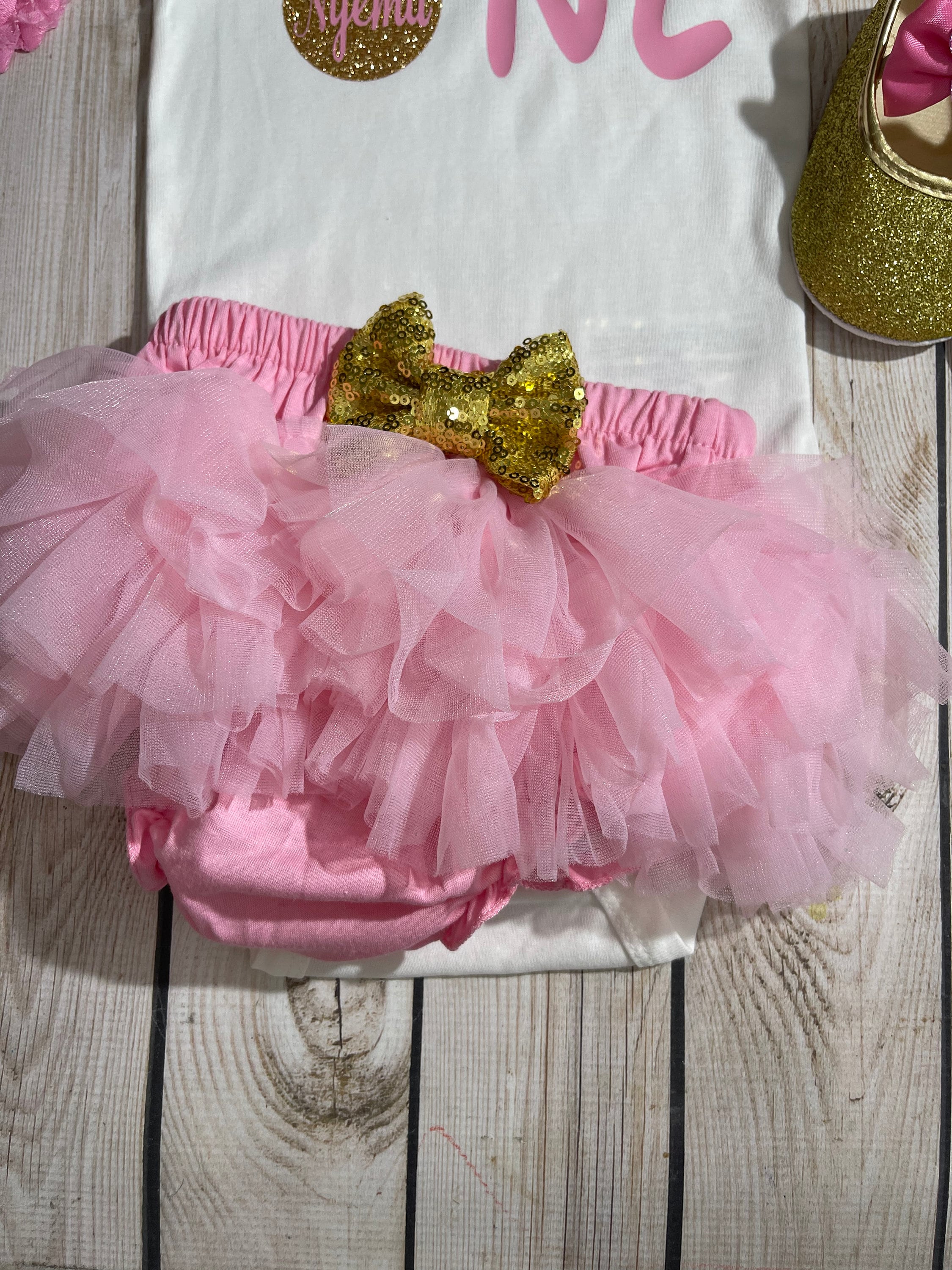 Minnie Mouse 1st Birthday Outfit: Personalized Bloomer Set
