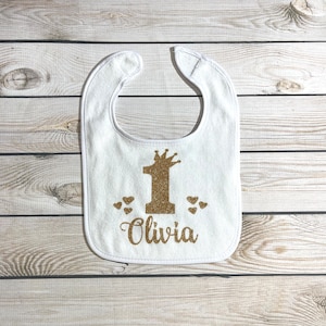 Personalized first birthday bib, 1st birthday bib, Baby girl outfit, first birthday outfit girl, 1st birthday bib girl, first birthday girl