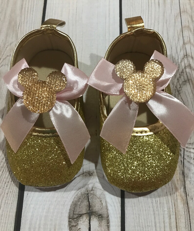 Baby glitter shoes Minnie Mouse shoes first birthday glitter Etsy