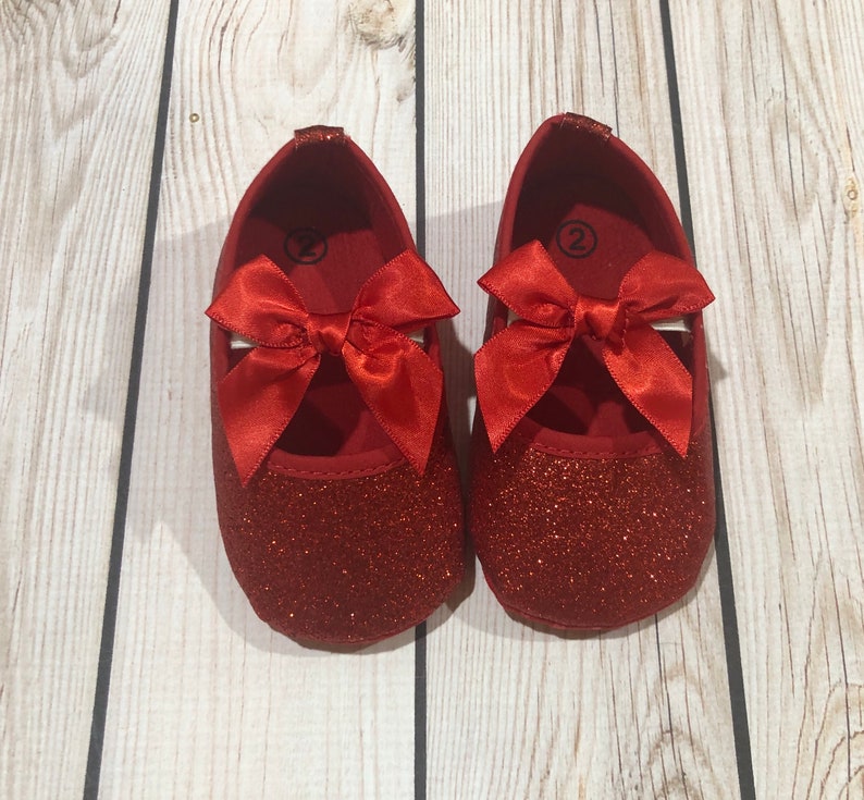 Red glitter shoes baby glitter shoes 