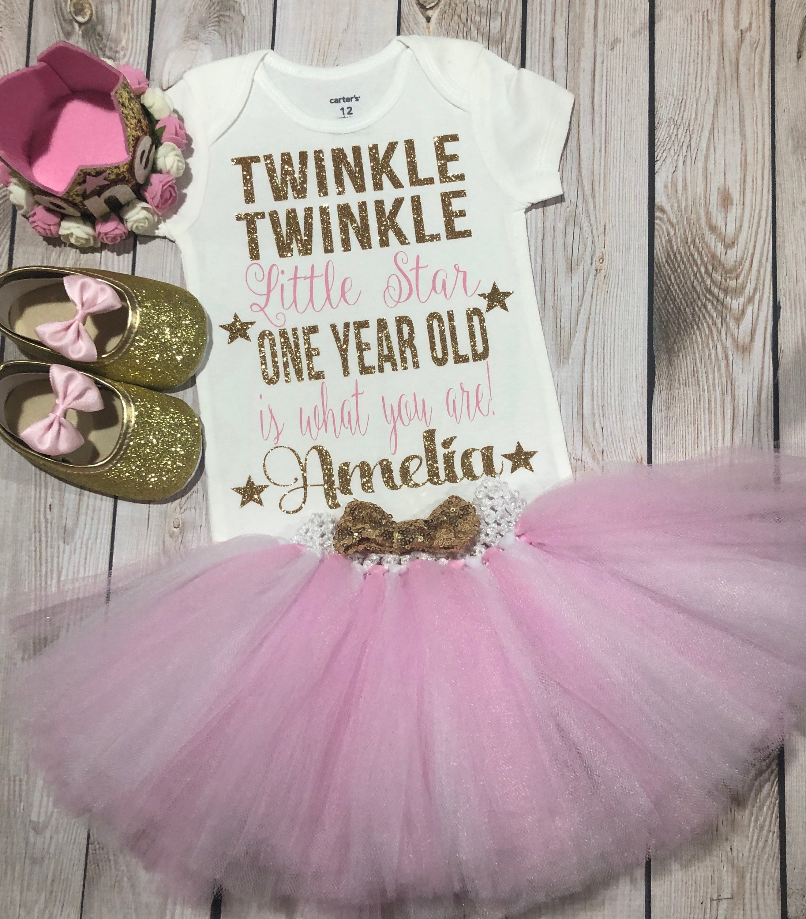 First Birthday Outfit Girl Twinkle Twinkle Little Star Outfit