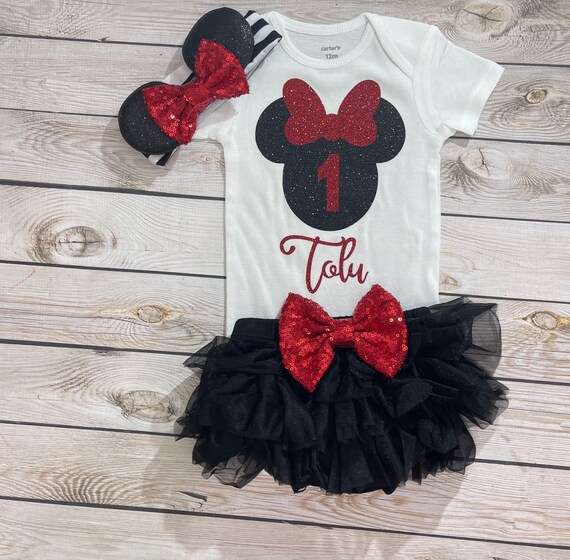 Baby minnie mouse 1st birthday outfit best sale