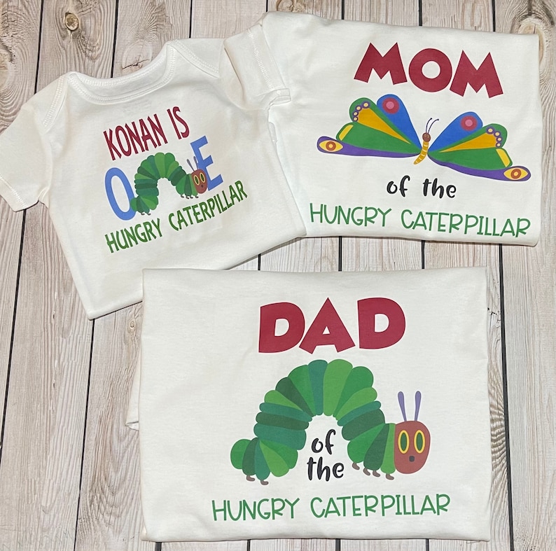 The very hungry caterpillar first birthday shirts hungry caterpillar party hungry caterpillar shirt hungry caterpillar mom and dad shirts image 2