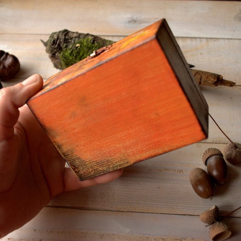 Wooden Decoupage box Fall ornament Autumn leaves Fall mood | Etsy