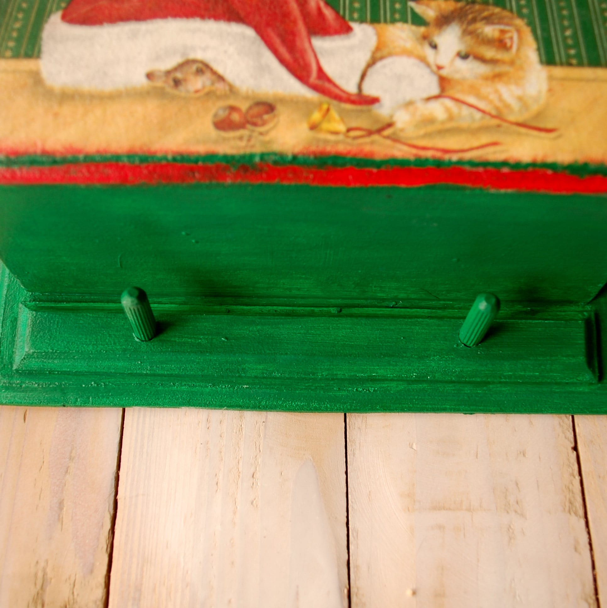 Wooden Decoupage Key Holder Envelop holder Christmas motive Etsy 日本