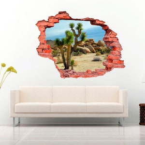 Desert 3D Wall Decal, Wall Sticker - Removable Vinyl Sticker - Mural Wall Art - Home Decor | Kids Room Decal | Vinyl Sticker | Room Decal