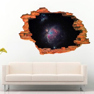 An Enchanting View of a Colorful Nebula 3D Art Wall Decal Vinyl Sticker | Home Décor | Custom Kids Room Decal | Bedside Decals
