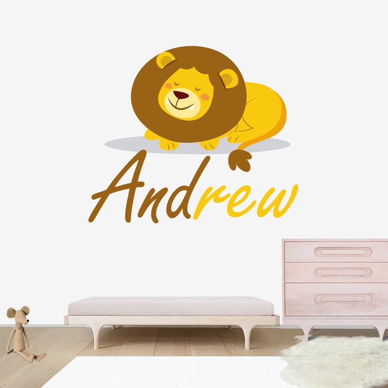 Name Sticker Sleepy Lion Decal Personalized Wall For Nursery Custom Home Décor Vadel Com - Lion Wall Sticker With Name Name Sticker Sleepy Lion Decal Personalized Wall For Nursery Custom Home Décor Vadel Com - Lion Wall Sticker With Name