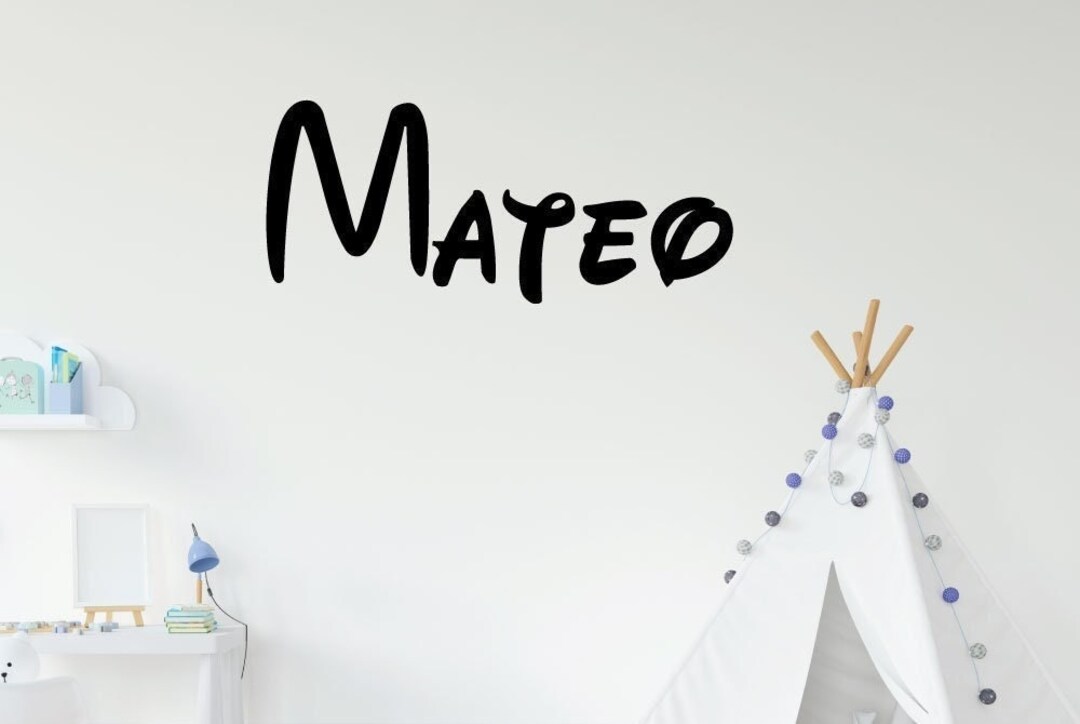 Mickey Font Custom Name Nursery Wall Decal Vinyl Sticker | Home Décor ...
