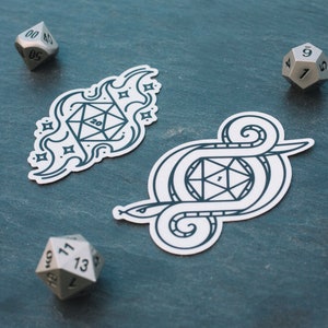 Conjunto de adesivos críticos / Conjunto de adesivos críticos de D&D / Adesivo de dados de RPG / Adesivo crítico de DnD / Conjunto de adesivos para laptop d20