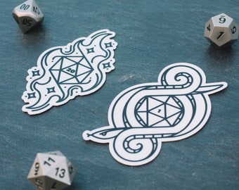 Critical Sticker Set / Critical D&D Sticker Set / RPG Dice Sticker / Critical DnD Sticker / d20 Laptop Sticker Set