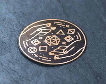 Metallic Dungeon Master Sticker / Gold D&D Sticker / Dungeon Master RPG Sticker / Shiny DnD Sticker / DM Laptop Sticker