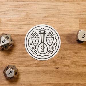 Adesivo de classe de bardo / Adesivo de D&D de bardo / Adesivo de RPG de bardo / Adesivo de DnD de bardo / Adesivo de laptop de bardo / Ícone de bardo