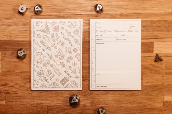 Inventur Spruchkarten D D Zauberkarten Dungeons And Etsy