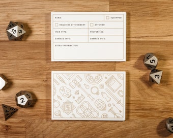 D&D Item Cards / Custom Item Cards / Custom Weapon Card / RPG Items / DnD Item Cards