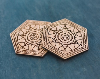 D20 Bamboo Coaster Set of 2 / D&D Bamboo Coaster Set of 2 / Bamboo Coaster Set of 2/ DnD Coaster Set of 2