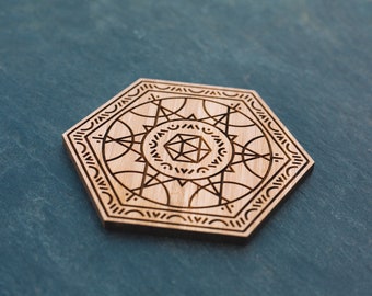 D20 Bamboo Coaster Single / D&D Bamboo Coaster Single / Bamboo Coaster Single / DnD Coaster Single