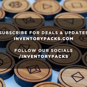 K&ouml;nnte beinhalten: Nahaufnahme von Untersetzern aus Holz mit geometrischen Mustern. Die Untersetzer sind kreisf&ouml;rmig angeordnet. Der Text "SUBSCRIBE FOR DEALS & UPDATES INVENTORYPACKS.COM FOLLOW OUR SOCIALS /INVENTORYPACKS" ist auf dem Bild zu sehen.