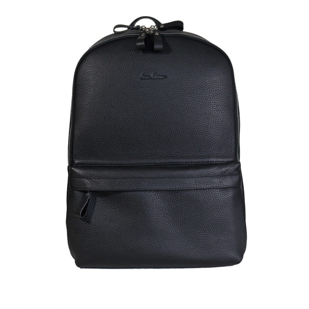 Unisex leather backpack Black leather small backpack women Etsy