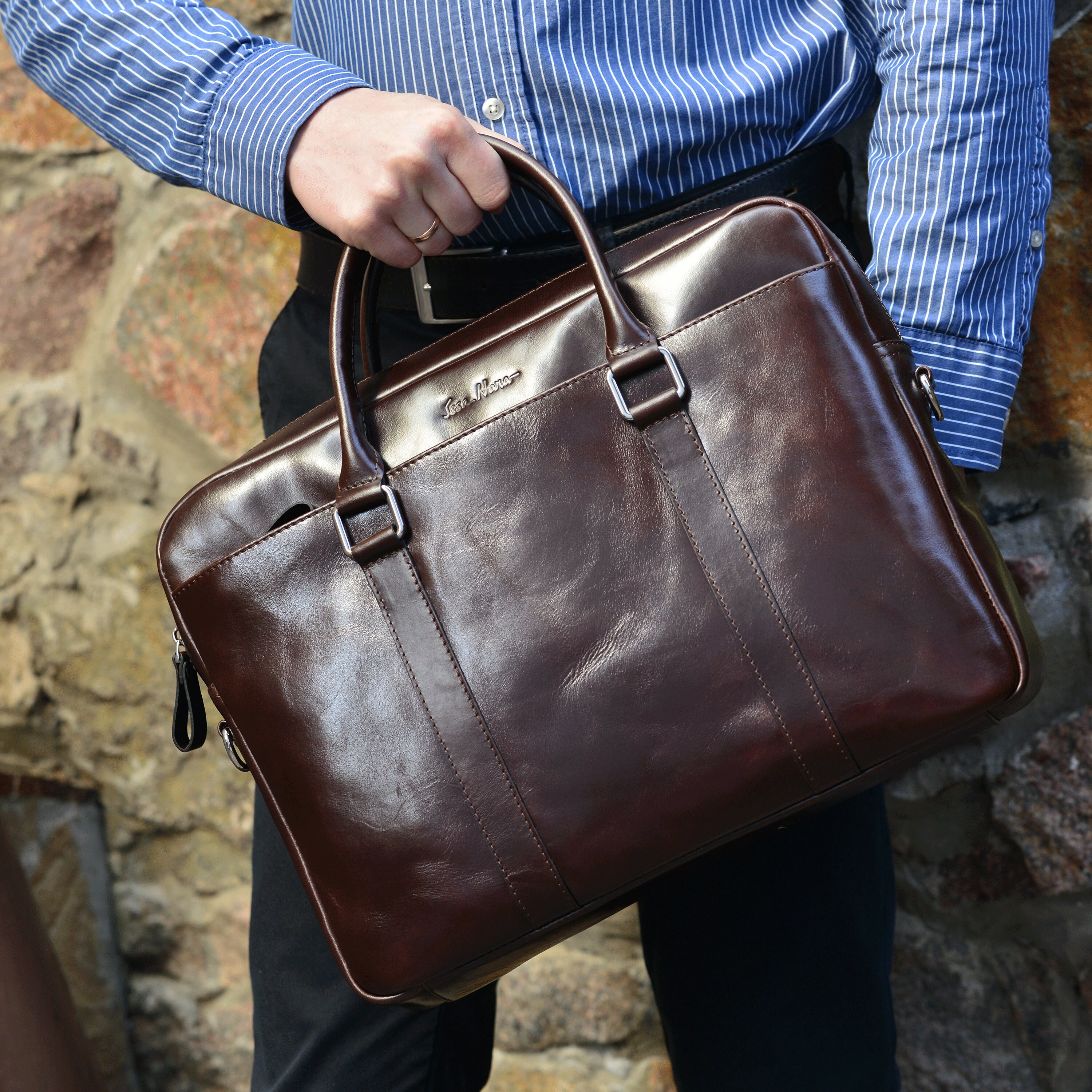 Leather briefcase men urban bag Lawyer briefcase Brown leather Etsy