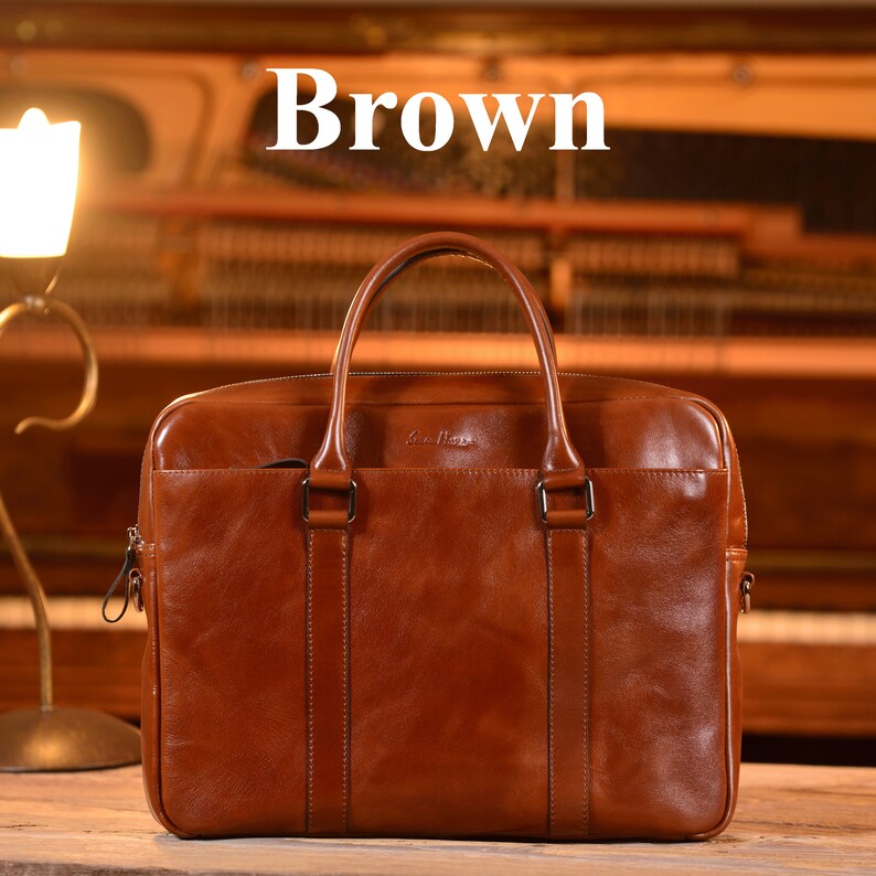 Leather briefcase men urban bag Lawyer briefcase Brown leather Etsy